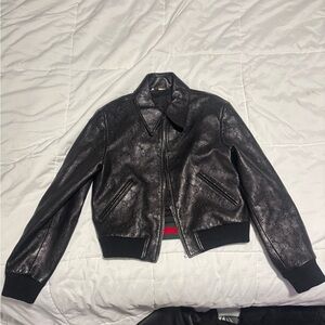 Gucci Black Leather Women's Jacket
